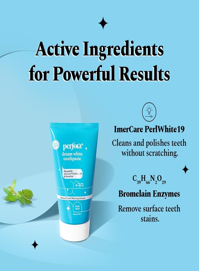 بيرفورا مجموعة بيرفورا للعناية الكاملة بتبييض الأسنان | لتبييض فوري للأسنان | معجون أسنان خالٍ من كبريتات لوريل الصوديوم للبالغين | خالٍ من المحليات الصناعية | منتجات تبييض أسنان آمنة وفعالة للمينا | عبوة من 4 قطع - Image 2